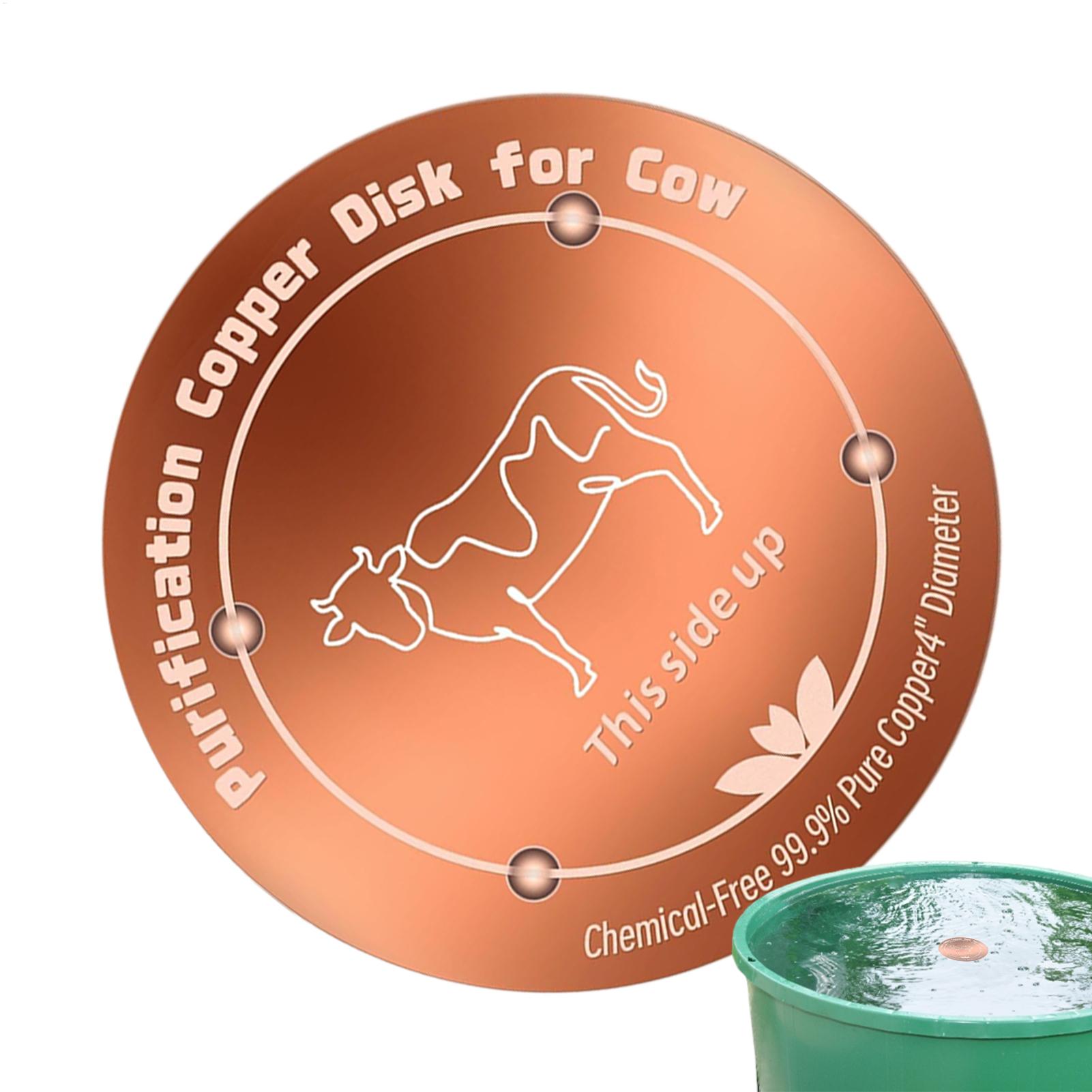 Farming A - 銅製飲料水ディスク 4インチ銅製浄水器 牛用水槽浄化プレート オールシーズン対応 鳥用浴槽 プール