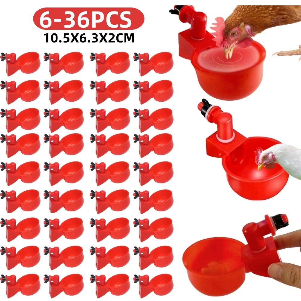 6-36 個鶏アヒル飲料カップ自動酒飲み鶏フィーダープラスチ - Chicken Nipple Drinker のレビューと価格