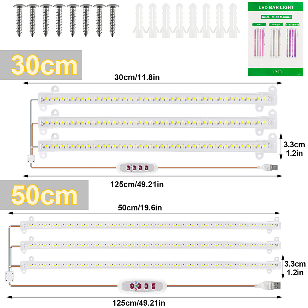1/2/3/4 ヘッド LED 成長ライトストリップチューブ - Plant Growth Regulator のレビューと価格