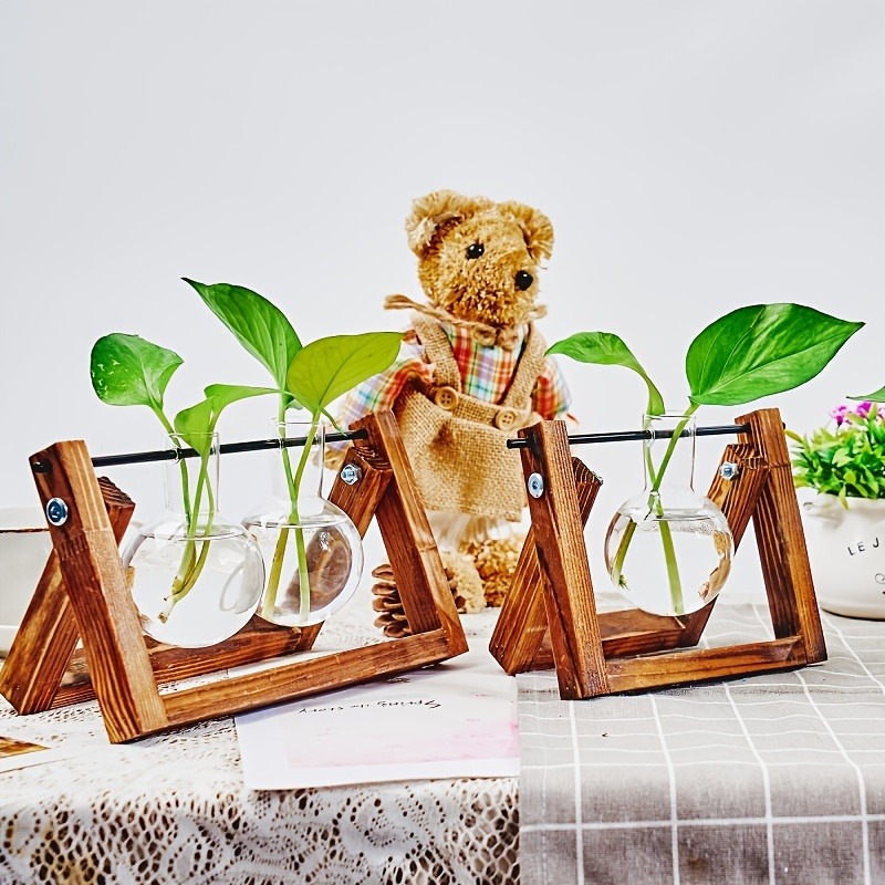 卓上ガラスプランター繁殖ステーション、植物用木製ラックテラリ - Plant Growth Regulator のレビューと価格