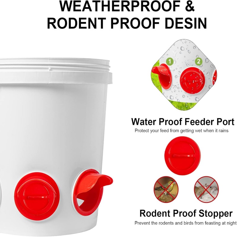 自動重力鶏フィーダー防雨家禽フィーダーポート流出を軽減食品フ - Chicken Nipple Drinker のレビューと価格